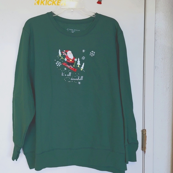 Just My Size Tops - Jms Christmas Graphic Sweatshirt